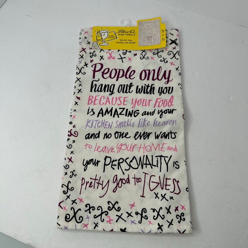 Blue Q NWT Funny Quote Dish Towel Foodie Kitchen Gift 21x28 Cotton